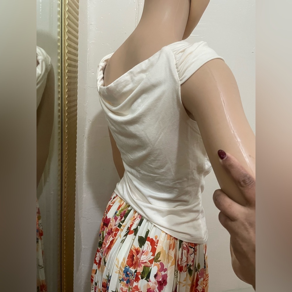Reformation Cream Off-Shoulder Stretch blouse - Picture 16 of 16